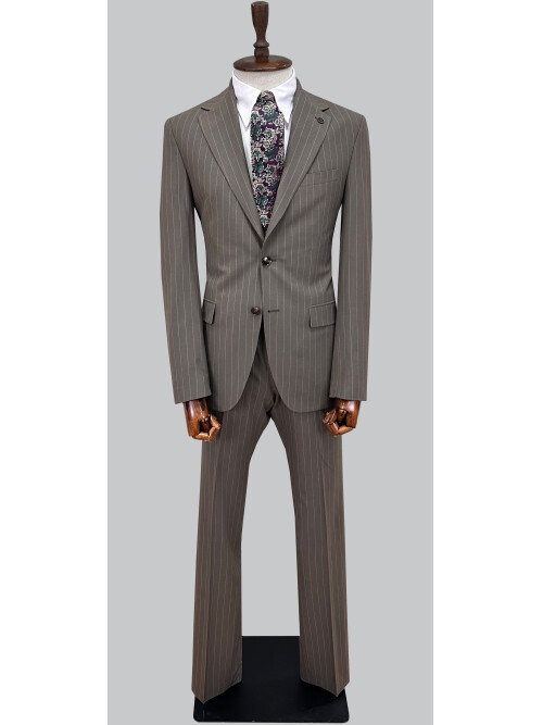 SUIT SARTORIA ÇİZGİLİ KAHVERENGİ TAKIM ELBİSE 252026