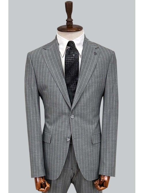 SUIT SARTORIA ÇİZGİLİ KOYU GRİ TAKIM ELBİSE 252026