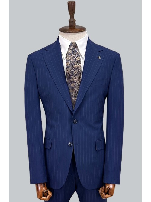 SUIT SARTORIA ÇİZGİLİ LACİVERT TAKIM ELBİSE 2002/50