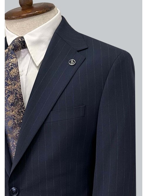 SUIT SARTORIA ÇİZGİLİ LACİVERT TAKIM ELBİSE 2002/50