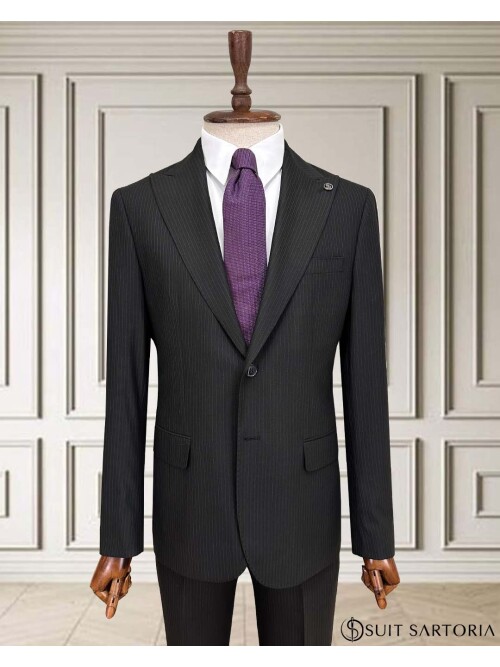 SUIT SARTORIA ÇİZGİLİ SİYAH TAKIM ELBİSE 252015