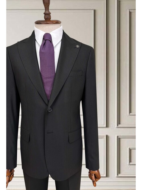 SUIT SARTORIA ÇİZGİLİ SİYAH TAKIM ELBİSE 252015