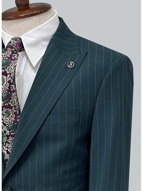 SUIT SARTORIA ÇİZGİLİ YEŞİL TAKIM ELBİSE 2002/51