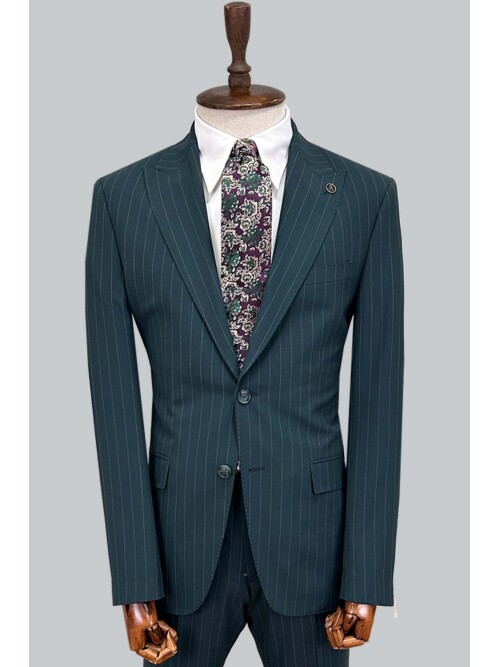 SUIT SARTORIA ÇİZGİLİ YEŞİL TAKIM ELBİSE 2002/51