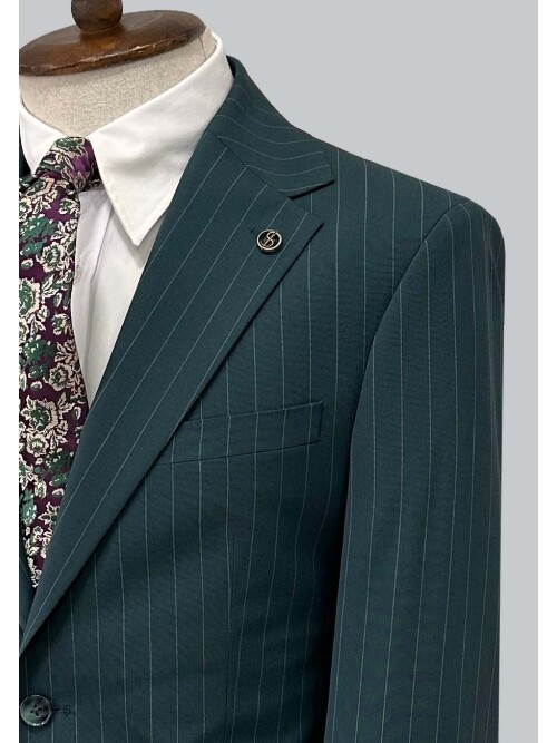SUIT SARTORIA ÇİZGİLİ YEŞİL TAKIM ELBİSE 252026