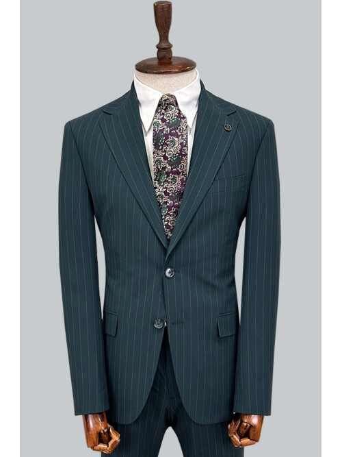 SUIT SARTORIA ÇİZGİLİ YEŞİL TAKIM ELBİSE 252026