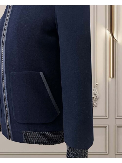 SUIT SARTORIA Erkek Lacivert Dik Yaka Fermuarlı Mont