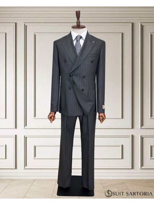 SUIT SARTORIA FÜME ÇİZGİLİ KRUVAZE TAKIM 252101