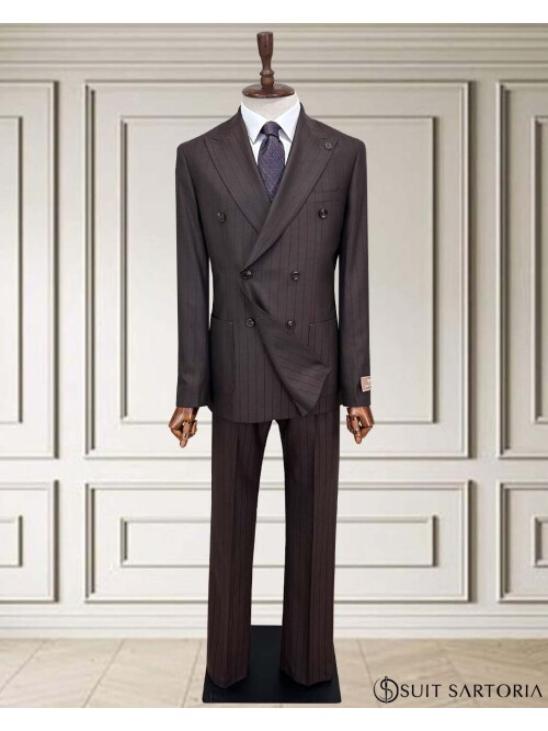 SUIT SARTORIA KAHVERENGİ ÇİZGİLİ KRUVAZE TAKIM 252101