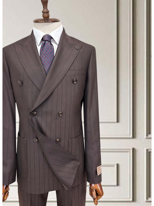 SUIT SARTORIA KAHVERENGİ ÇİZGİLİ KRUVAZE TAKIM 252101