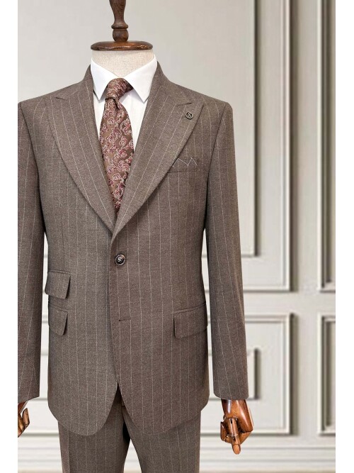 SUIT SARTORIA KAHVERENGİ ÇİZGİLİ TAKIM ELBİSE 252156