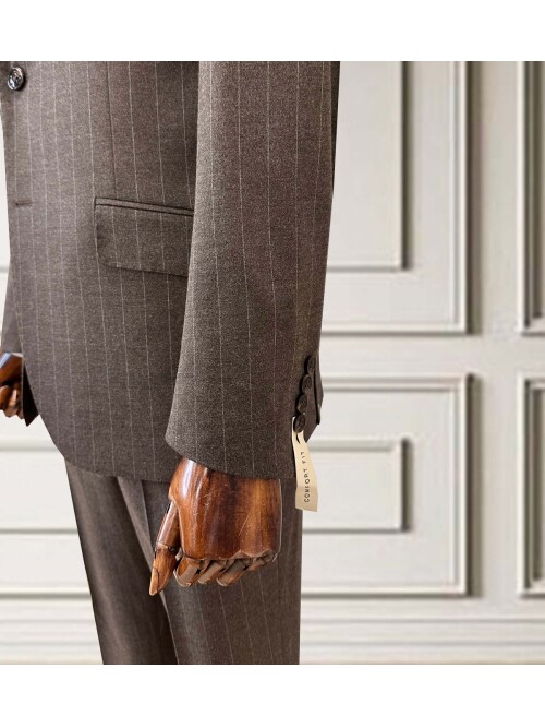 SUIT SARTORIA KAHVERENGİ ÇİZGİLİ TAKIM ELBİSE 252156