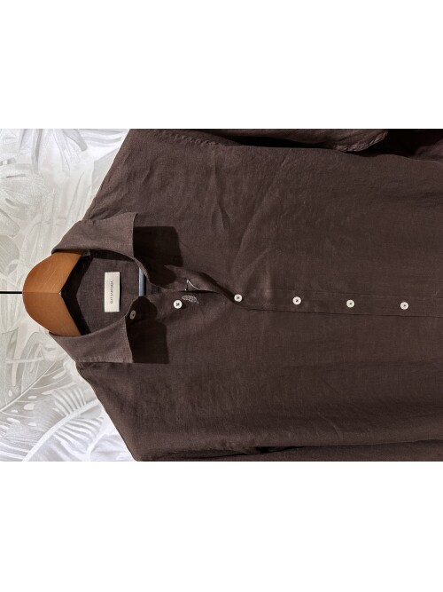 SUIT SARTORIA KOYU KAHVERENGİ KETEN GÖMLEK 6109