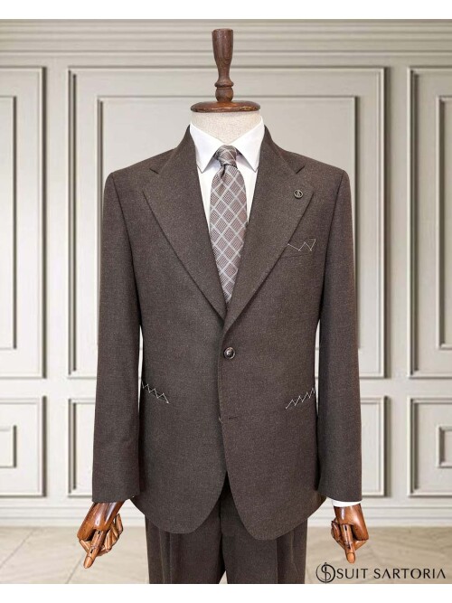 SUIT SARTORIA KOYU KAHVERENGİ YÜNLÜ TAKIM 252155