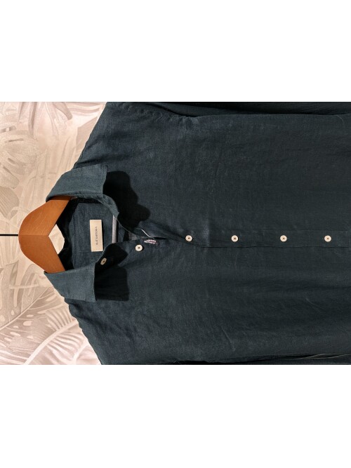 SUIT SARTORIA KOYU YEŞİL KETEN GÖMLEK 6109