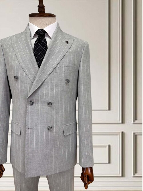 SUIT SARTORIA KRUVAZE ÇİZGİLİ AÇIK GRİ TAKIM 2002/48