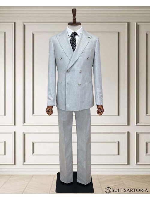SUIT SARTORIA KRUVAZE ÇİZGİLİ AÇIK GRİ TAKIM ELBİSE 252098