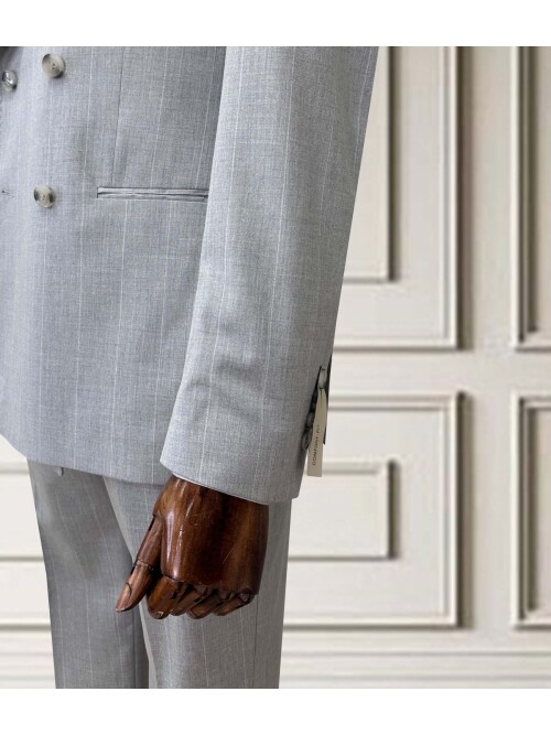 SUIT SARTORIA KRUVAZE ÇİZGİLİ AÇIK GRİ TAKIM ELBİSE 252098