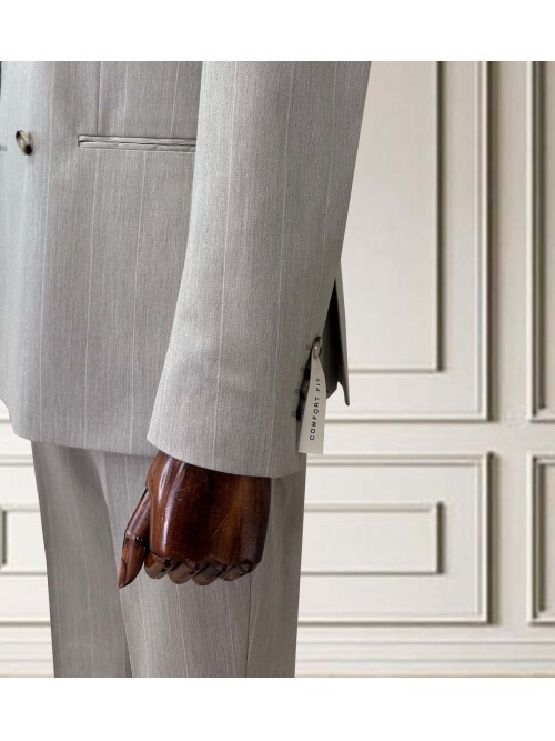 SUIT SARTORIA KRUVAZE ÇİZGİLİ BEJ TAKIM ELBİSE 252098