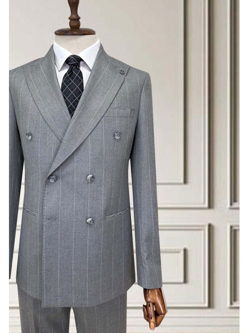 SUIT SARTORIA KRUVAZE ÇİZGİLİ GRİ TAKIM ELBİSE 252098