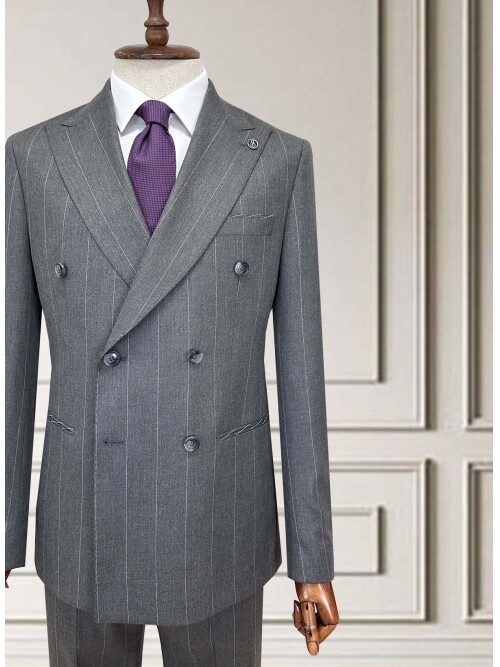 SUIT SARTORIA KRUVAZE ÇİZGİLİ GRİ TAKIM ELBİSE 252098