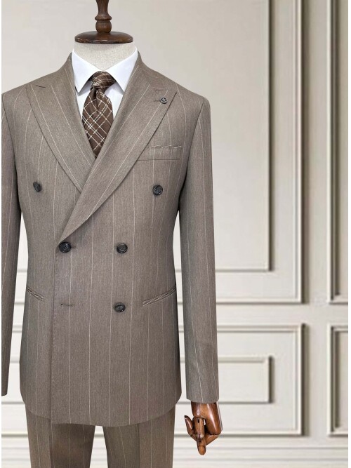 SUIT SARTORIA KRUVAZE ÇİZGİLİ KAHVERENGİ TAKIM ELBİSE 252098
