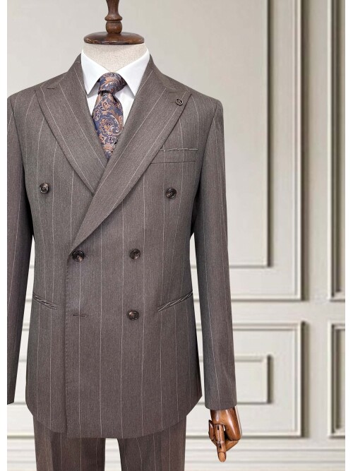 SUIT SARTORIA KRUVAZE ÇİZGİLİ KAHVERENGİ TAKIM ELBİSE 252098