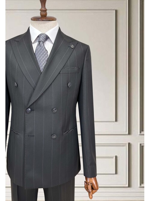 SUIT SARTORIA KRUVAZE ÇİZGİLİ KOYU GRİ TAKIM ELBİSE 252098