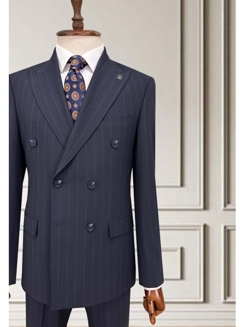 SUIT SARTORIA KRUVAZE ÇİZGİLİ MAVİ TAKIM 2002/48