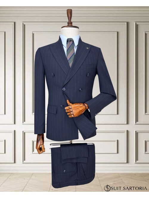 SUIT SARTORIA KRUVAZE ÇİZGİLİ MAVİ TAKIM 2002/48