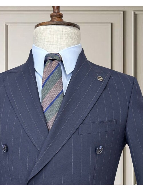 SUIT SARTORIA KRUVAZE ÇİZGİLİ MAVİ TAKIM 2002/48