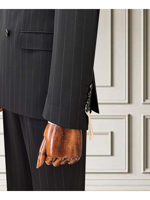 SUIT SARTORIA KRUVAZE ÇİZGİLİ SİYAH TAKIM 2002/48