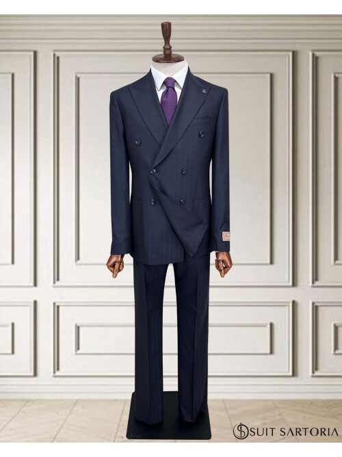 SUIT SARTORIA LACİVERT ÇİZGİLİ KRUVAZE TAKIM 252101