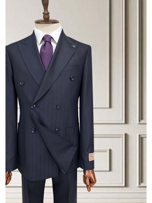 SUIT SARTORIA LACİVERT ÇİZGİLİ KRUVAZE TAKIM 252101