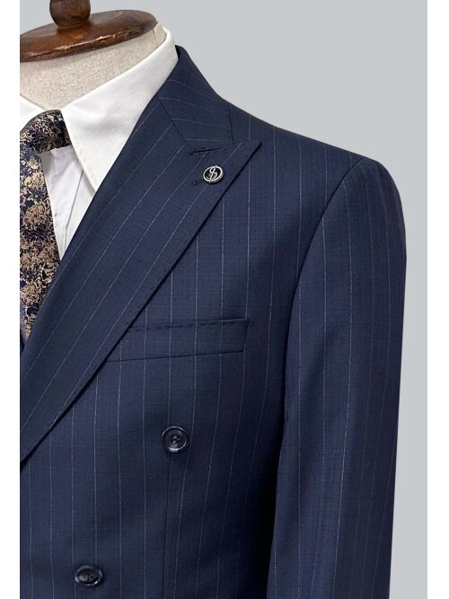 SUIT SARTORIA LACİVERT ÇİZGİLİ KRUVAZE TAKIM ELBİSE 2002/49