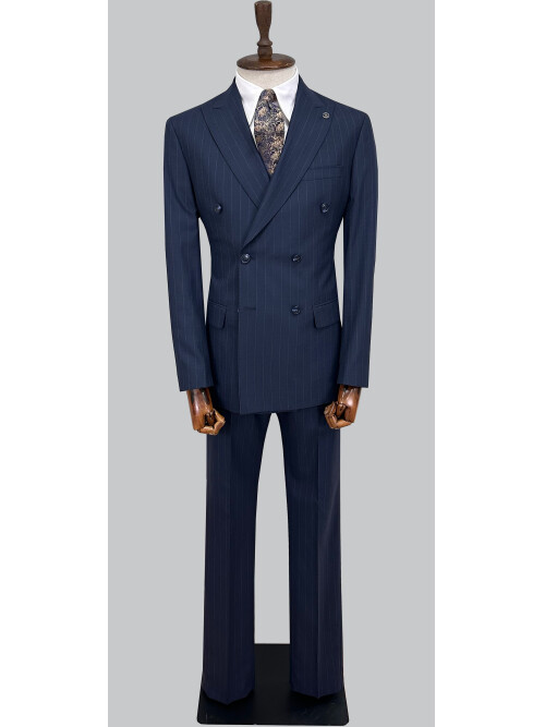 SUIT SARTORIA LACİVERT ÇİZGİLİ KRUVAZE TAKIM ELBİSE 2002/49