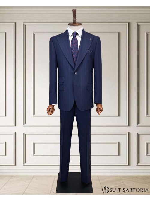 SUIT SARTORIA LACİVERT ÇİZGİLİ TAKIM ELBİSE 252156