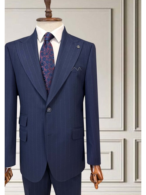 SUIT SARTORIA LACİVERT ÇİZGİLİ TAKIM ELBİSE 252156