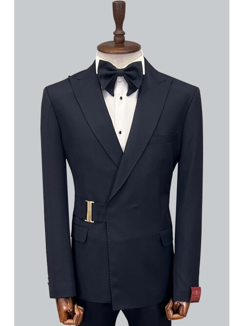 SUIT SARTORIA LACİVERT SİVRİ YAKA DAMATLIK 5585