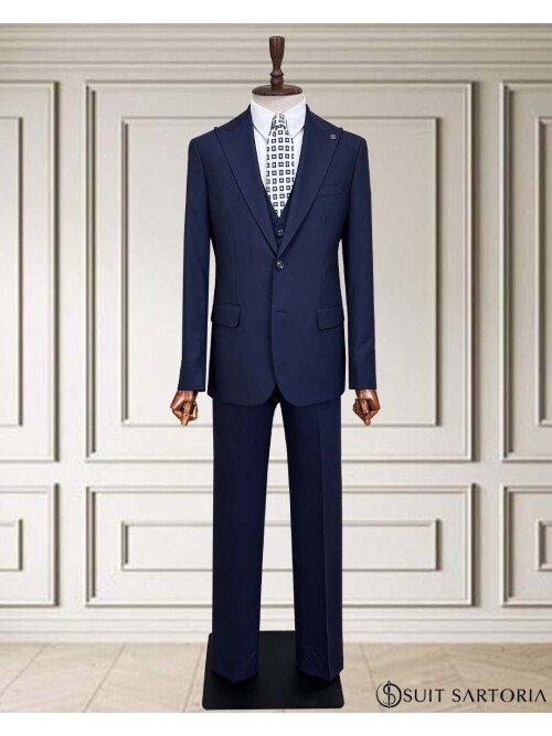 SUIT SARTORIA LACİVERT YELEKLİ TAKIM ELBİSE 252014