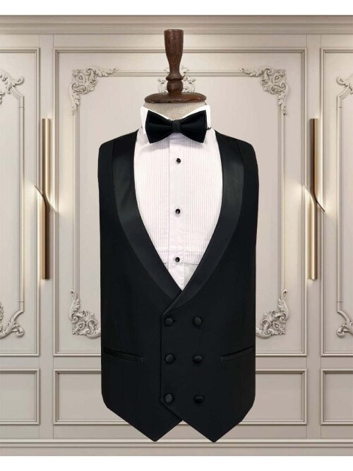 SUIT SARTORIA ŞAL YAKA SİYAH DAMATLIK 5718