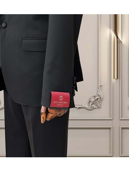 SUIT SARTORIA SİYAH BÜYÜK BEDEN ÇIKMA YAKA DAMATLIK 5539