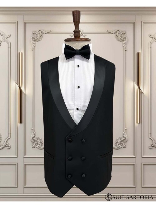 SUIT SARTORIA SİYAH BÜYÜK BEDEN ÇIKMA YAKA DAMATLIK 5539