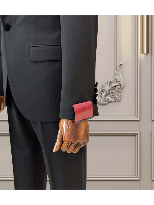 SUIT SARTORIA SİYAH ÇIKMA YAKA DAMATLIK 5079