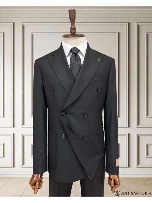 SUIT SARTORIA SİYAH ÇİZGİLİ KRUVAZE TAKIM 252101