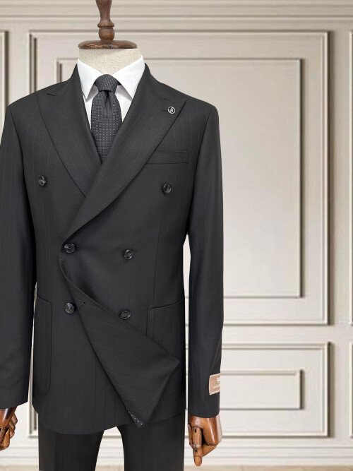 SUIT SARTORIA SİYAH ÇİZGİLİ KRUVAZE TAKIM 252101