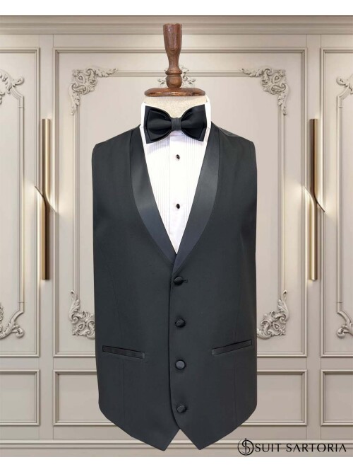 SUIT SARTORIA SİYAH ŞAL YAKA DAMATLIK 5645
