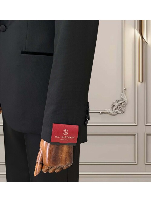 SUIT SARTORIA SİYAH ŞAL YAKA DAMATLIK 5726