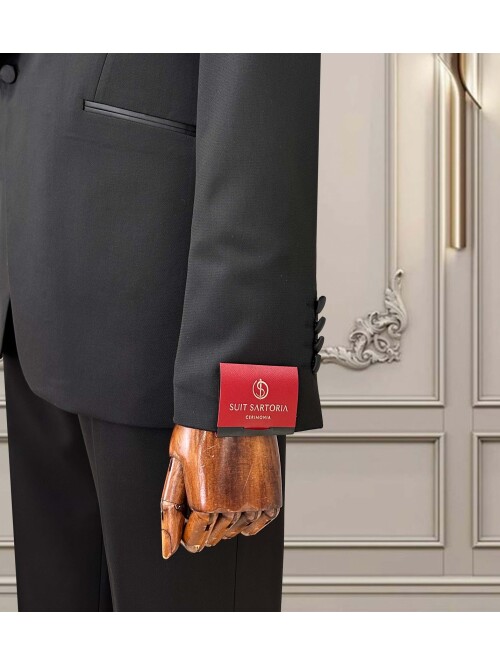 SUIT SARTORIA SİYAH ŞAL YAKA DAMATLIK 5732