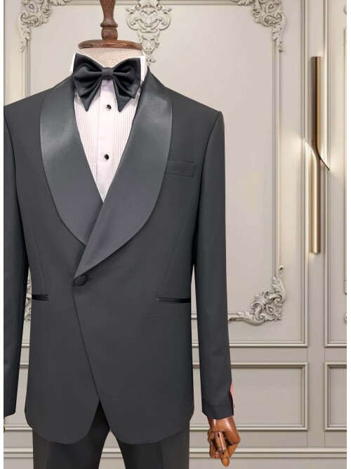 SUIT SARTORIA SİYAH ŞAL YAKA DAMATLIK 5732